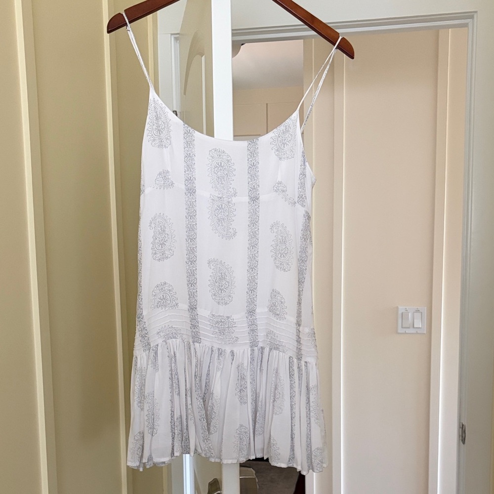 Indah White and Gray Midi Dress